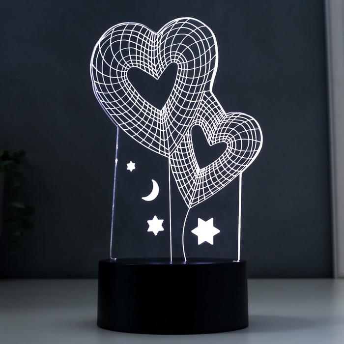 

Светильник Сердца, LED RGB 2Вт 11,8х9,6х20см
