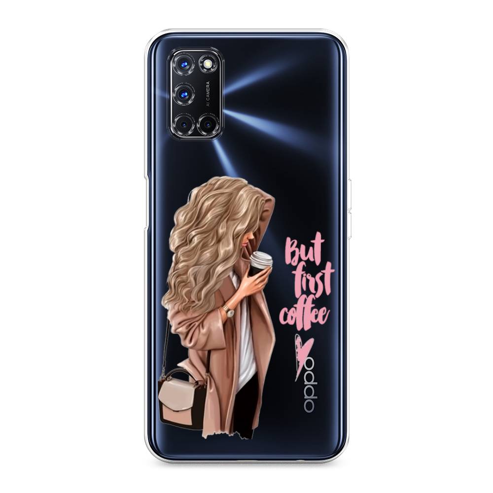 

Силиконовый чехол "Девушка с кофе" на Oppo A72, Девушка с кофе