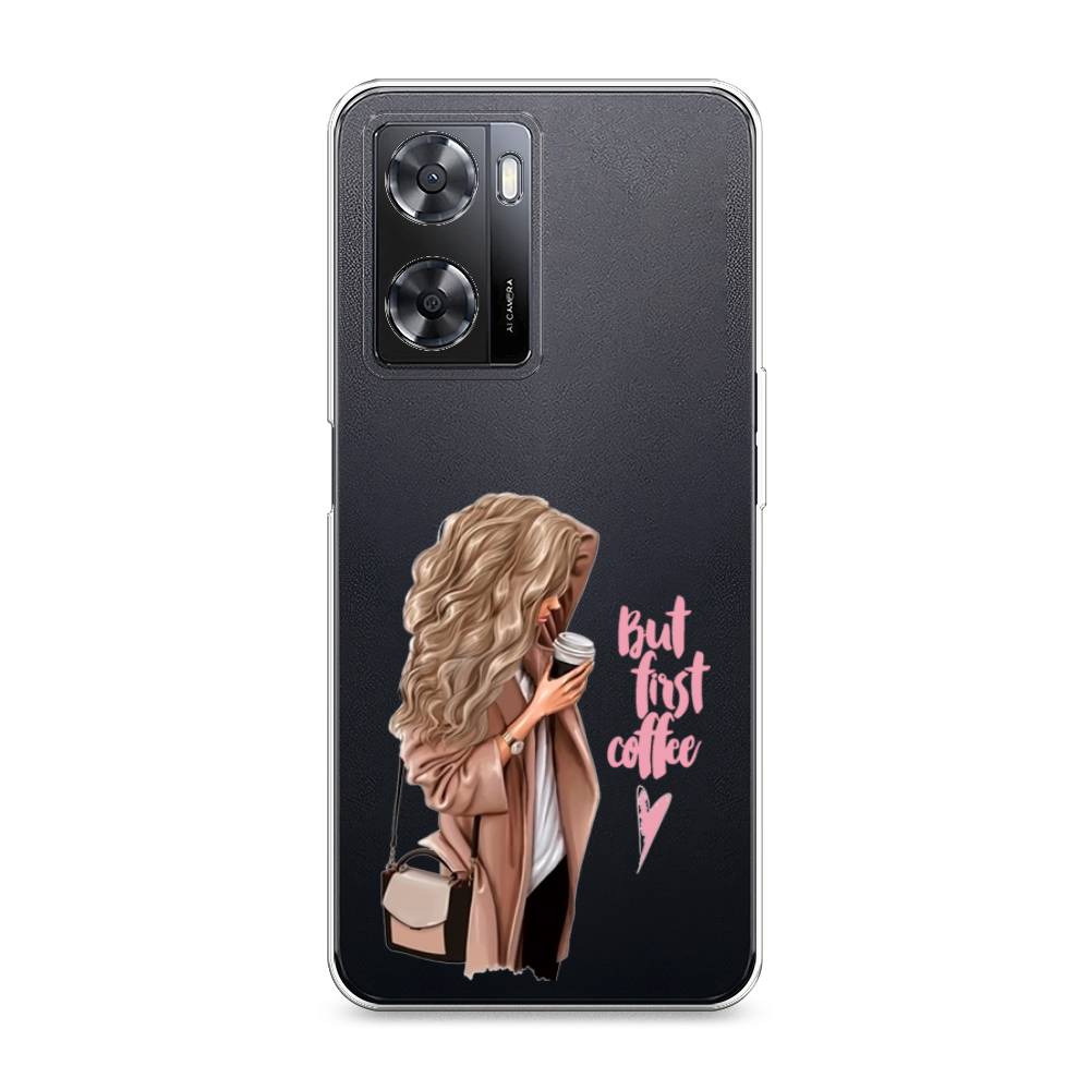 

Силиконовый чехол "Девушка с кофе" на Oppo A57 4G, Девушка с кофе
