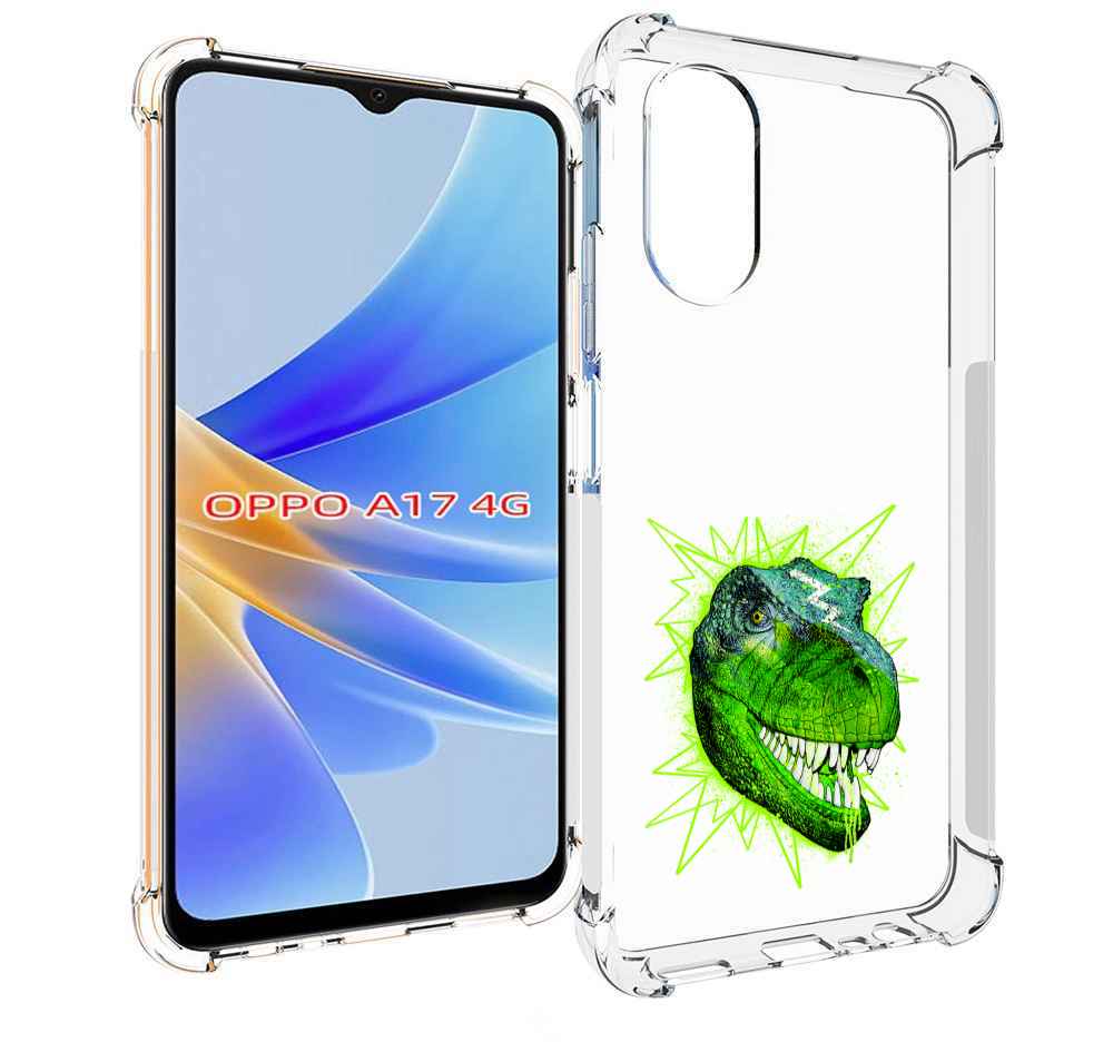 

Чехол MyPads зеленый динозавр для OPPO A17, Прозрачный, Tocco