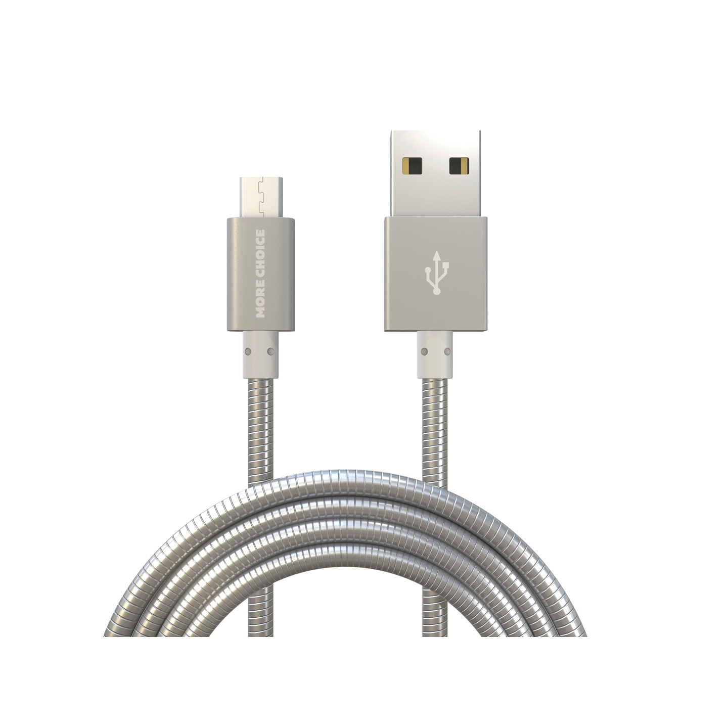фото Дата-кабель more choice usb 2.1a для micro usb k31m металл 1м (silver)