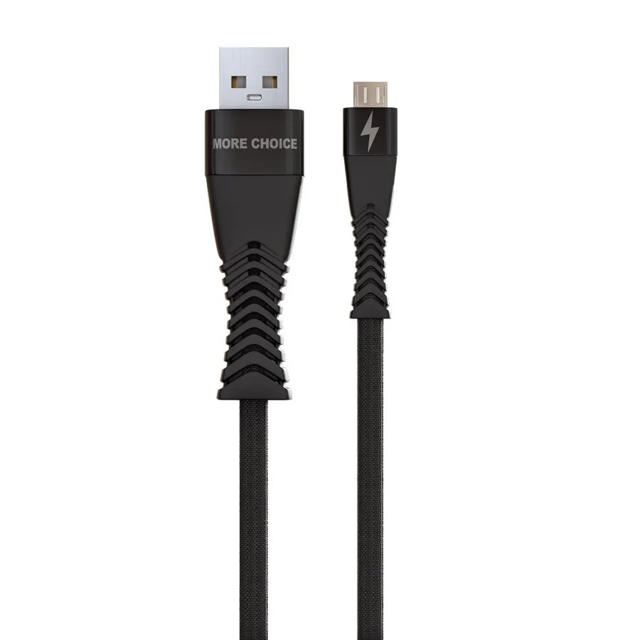 Дата-кабель More choice Smart USB 3.0A для micro USB K41Sm нейлон 1м (Black)