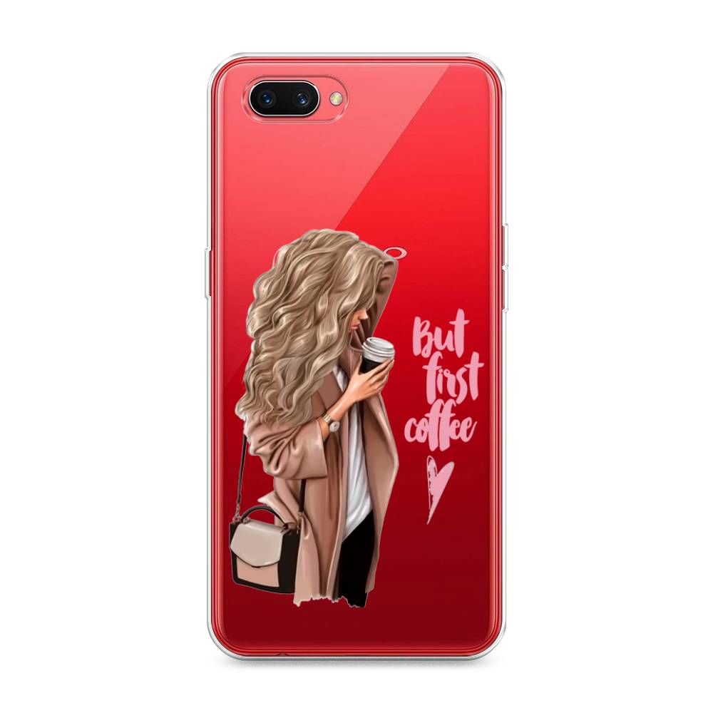

Силиконовый чехол "Девушка с кофе" на Oppo A3s, Девушка с кофе