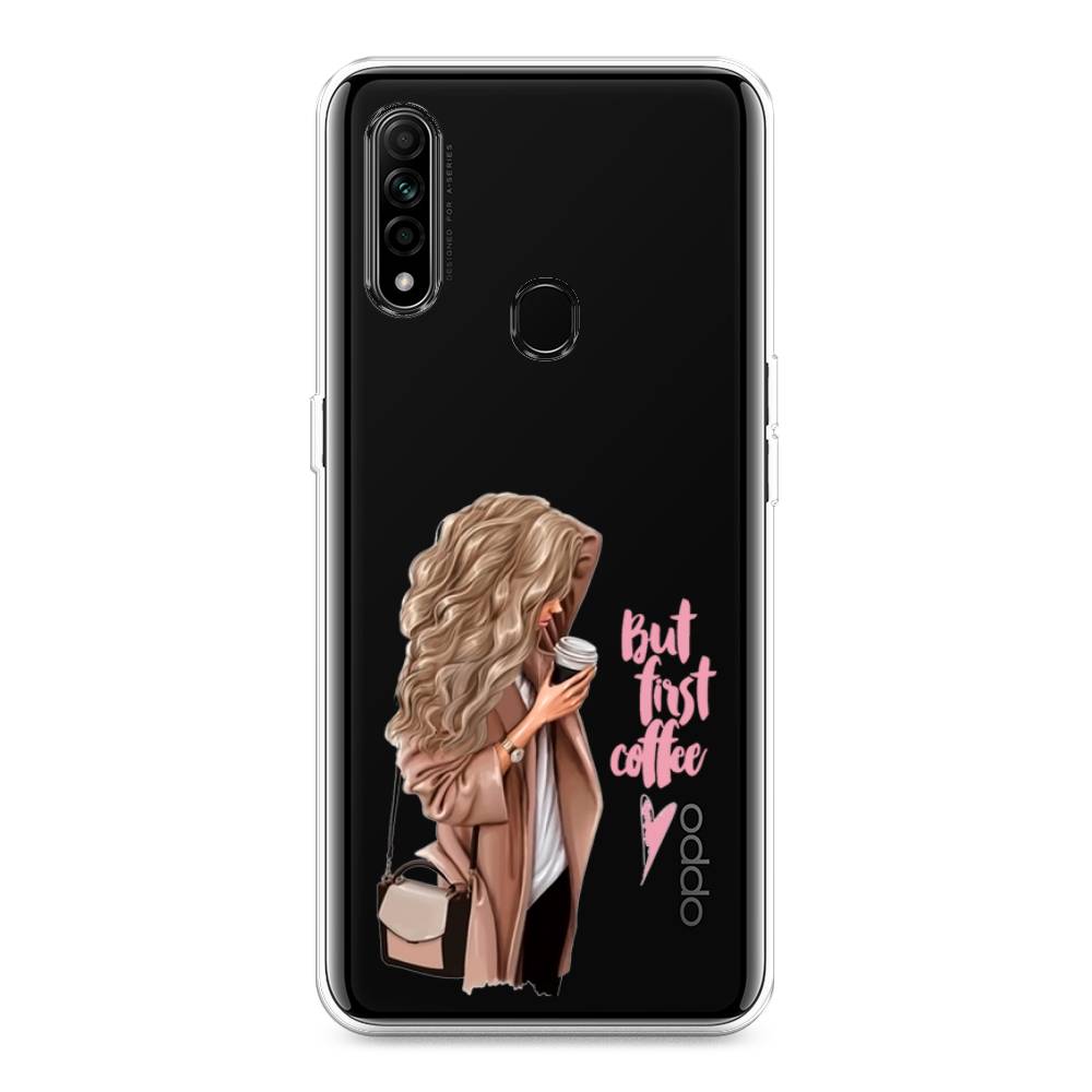 

Силиконовый чехол "Девушка с кофе" на Oppo A31, Девушка с кофе
