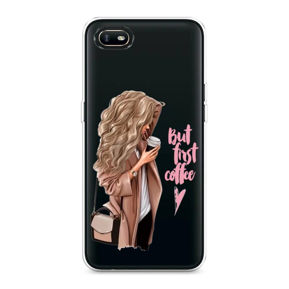

Силиконовый чехол "Девушка с кофе" на Oppo A1k, Девушка с кофе