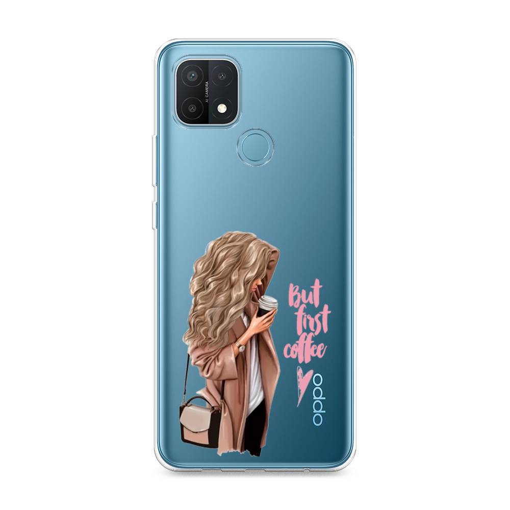 

Силиконовый чехол "Девушка с кофе" на Oppo A15s, Девушка с кофе