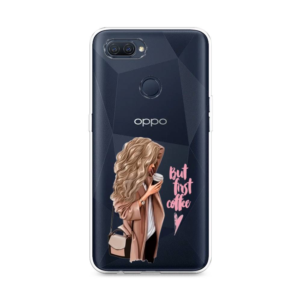 

Силиконовый чехол "Девушка с кофе" на Oppo A12, Девушка с кофе