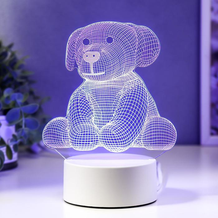 

Светильник Плюшевая собачка LED RGB от сети