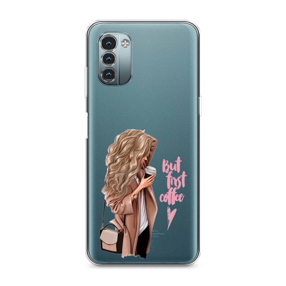 

Силиконовый чехол "Девушка с кофе" на Nokia G21, Девушка с кофе