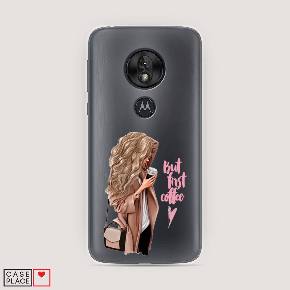

Силиконовый чехол "Девушка с кофе" на Motorola Moto G7 Play, Девушка с кофе