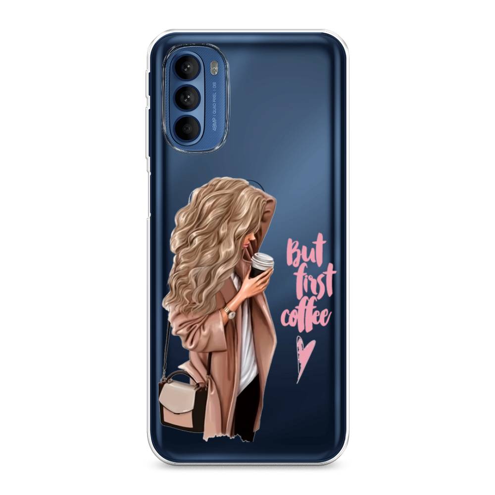 

Силиконовый чехол "Девушка с кофе" на Motorola Moto G41, Девушка с кофе