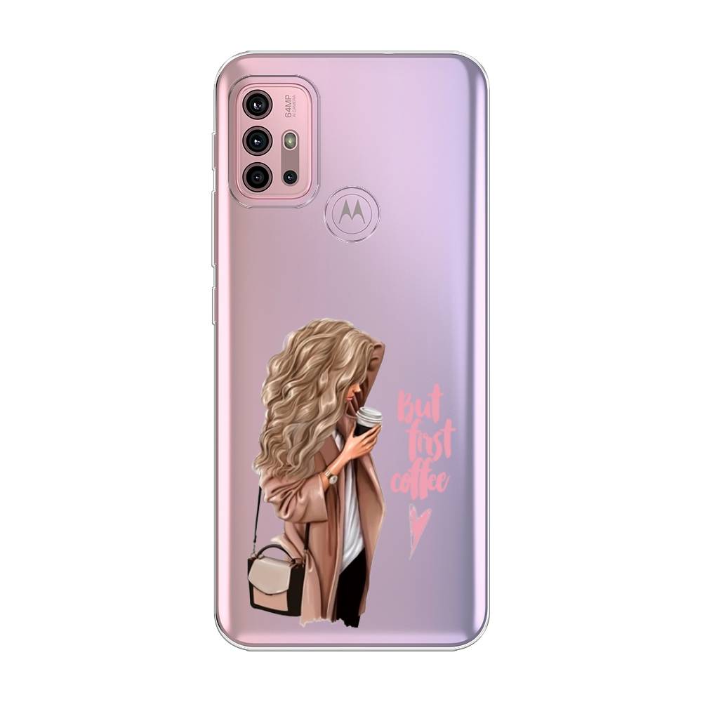 

Силиконовый чехол "Девушка с кофе" на Motorola Moto G30, Девушка с кофе