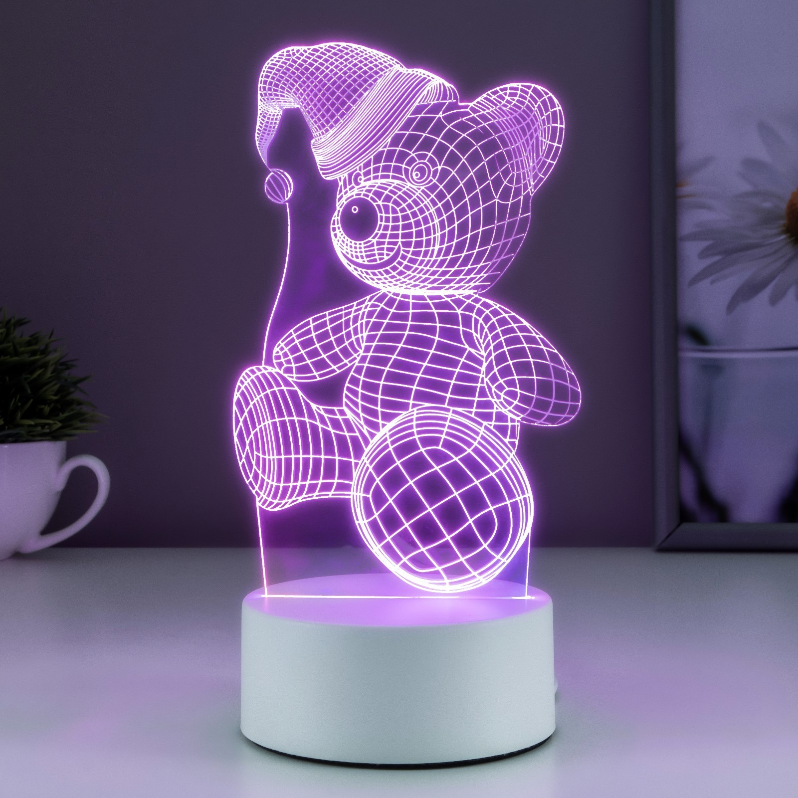 

Светильник Мишка в шапке LED RGB от сети