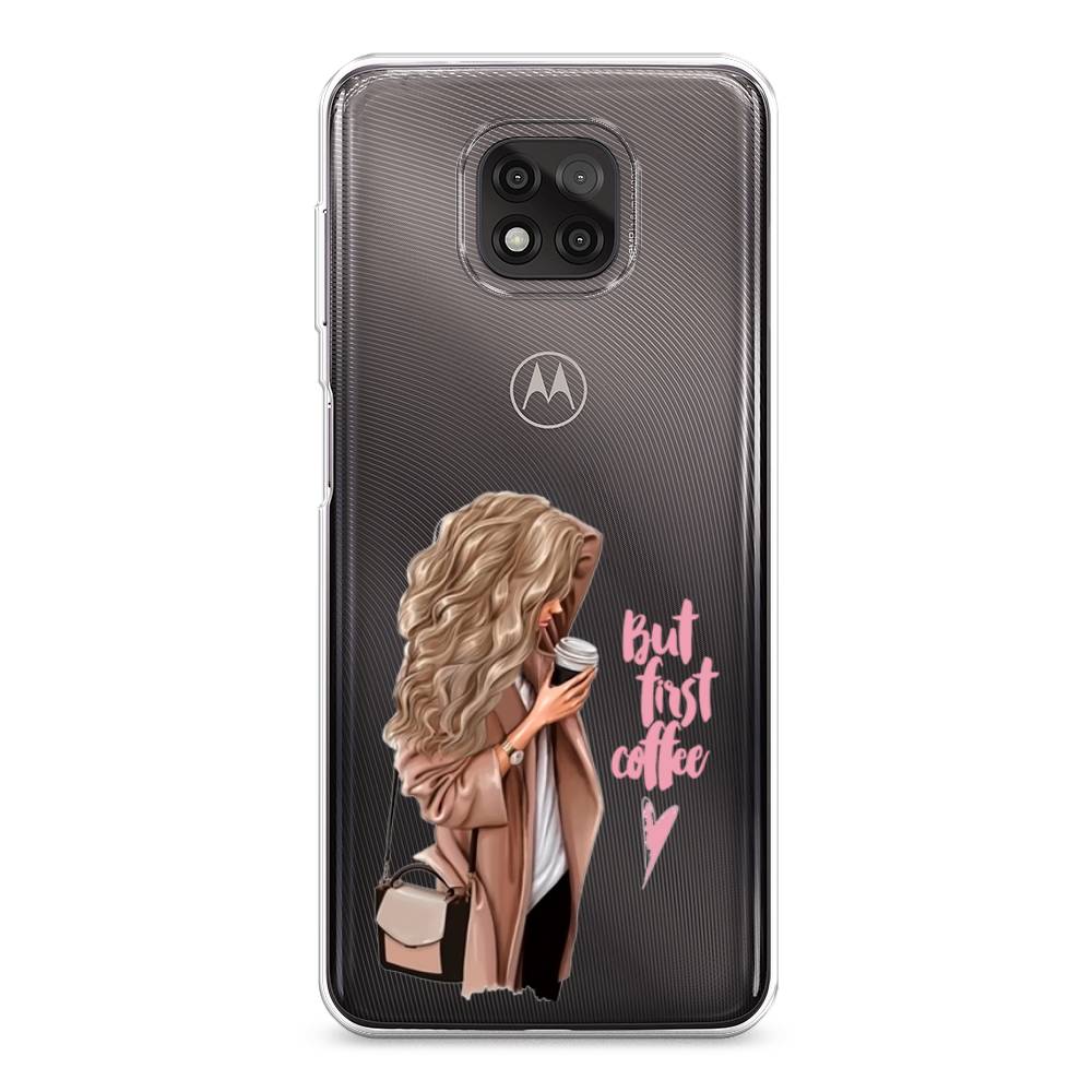 

Силиконовый чехол "Девушка с кофе" на Motorola Moto G Power 2021, Девушка с кофе