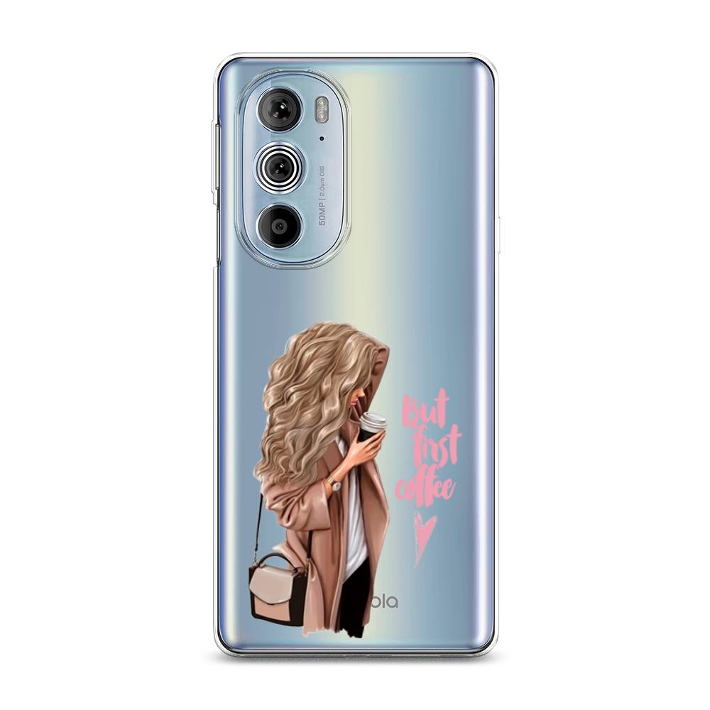 

Силиконовый чехол "Девушка с кофе" на Motorola Edge 30 Pro, Девушка с кофе