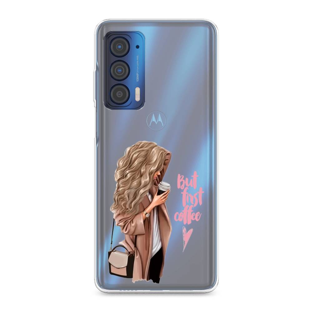 

Силиконовый чехол "Девушка с кофе" на Motorola Edge (2021), Девушка с кофе