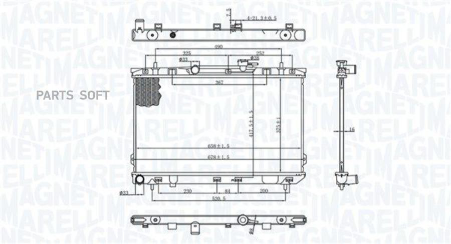 

Радиатор 380X670 MAGNETI MARELLI 350213197200