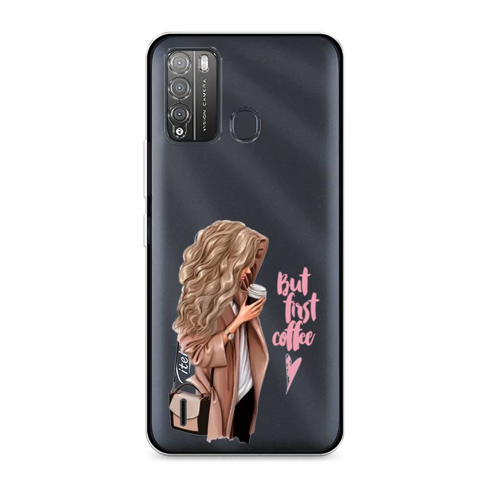 

Силиконовый чехол "Девушка с кофе" на Itel Vision 1 Pro, Девушка с кофе