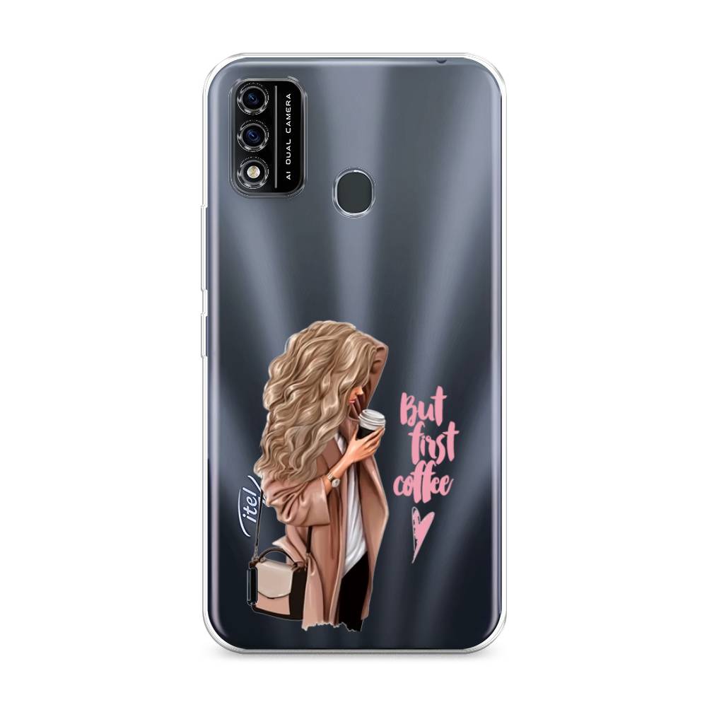 

Силиконовый чехол "Девушка с кофе" на Itel A48, Девушка с кофе