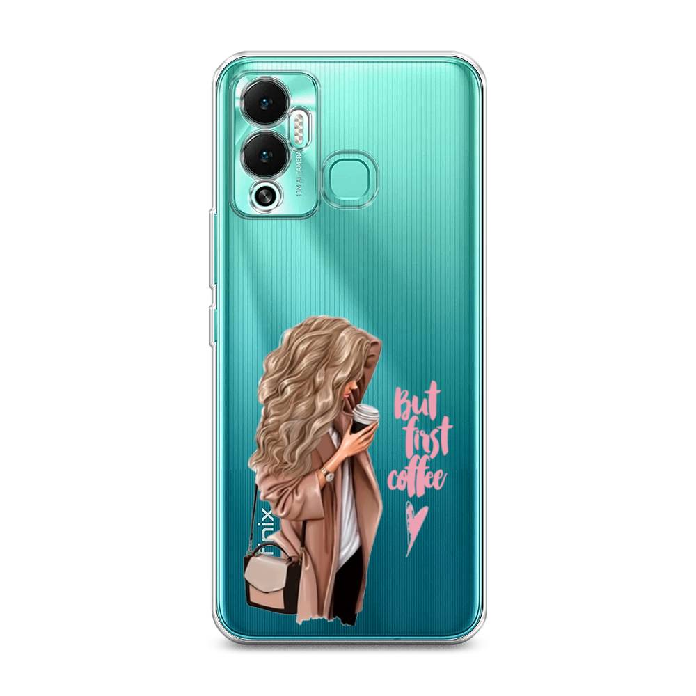 

Силиконовый чехол "Девушка с кофе" на Infinix Hot 12 Play, Девушка с кофе
