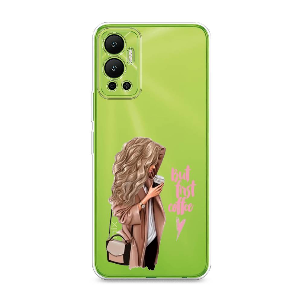 

Силиконовый чехол "Девушка с кофе" на Infinix Hot 12, Девушка с кофе