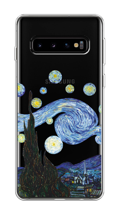 

Чехол на Samsung Galaxy S10 "Ночь Ван Гога", Голубой;синий;черный, 27050-1