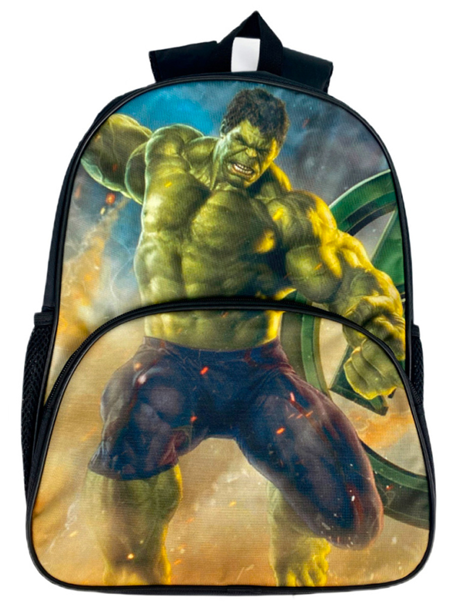 Рюкзак супергерой Халк Марвел Hulk Marvel (черный, 34х16х40 см, 21,5 л)