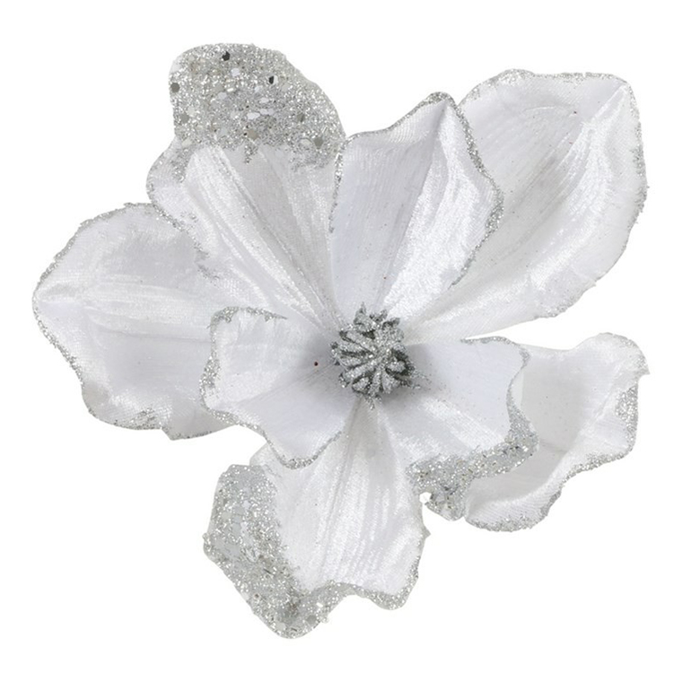 фото Елочная игрушка house of seasons цветок магнолия белая 23 см