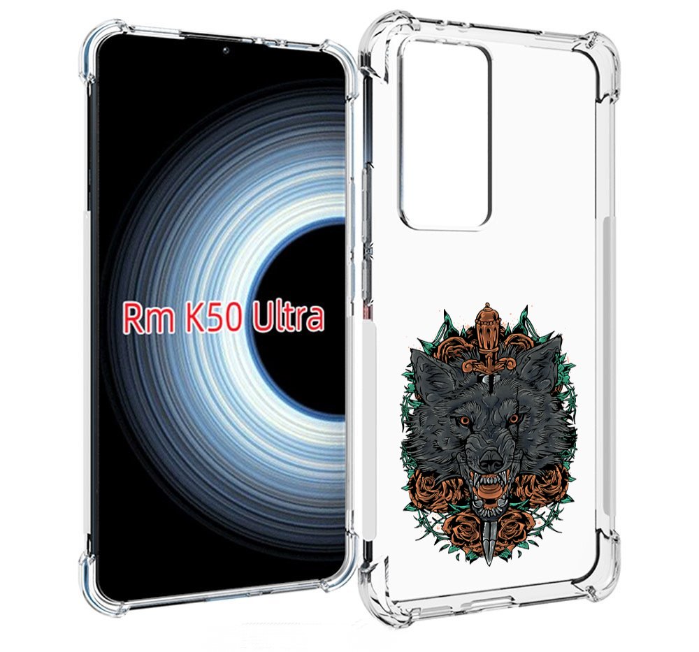 

Чехол MyPads красивый злой волк для Xiaomi 12T / Redmi K50 Ultra, Прозрачный, Tocco