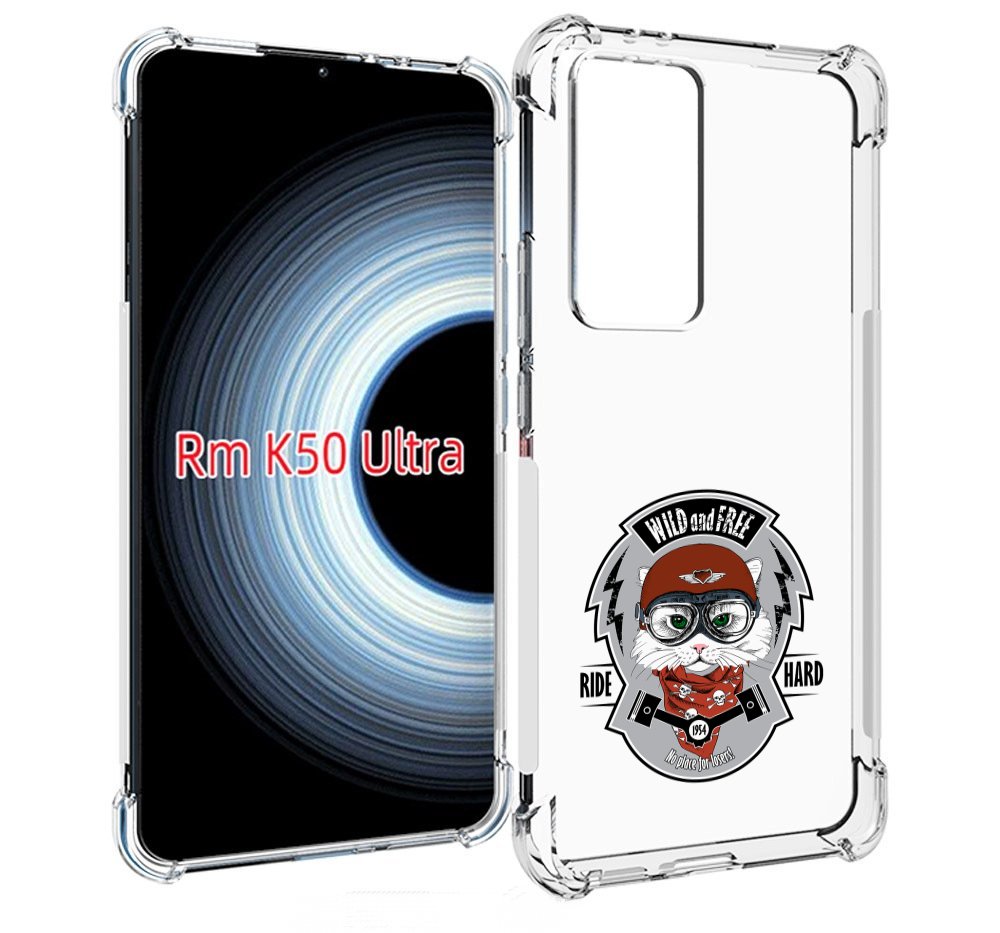Чехол MyPads кошка в шлеме для Xiaomi 12T / Redmi K50 Ultra