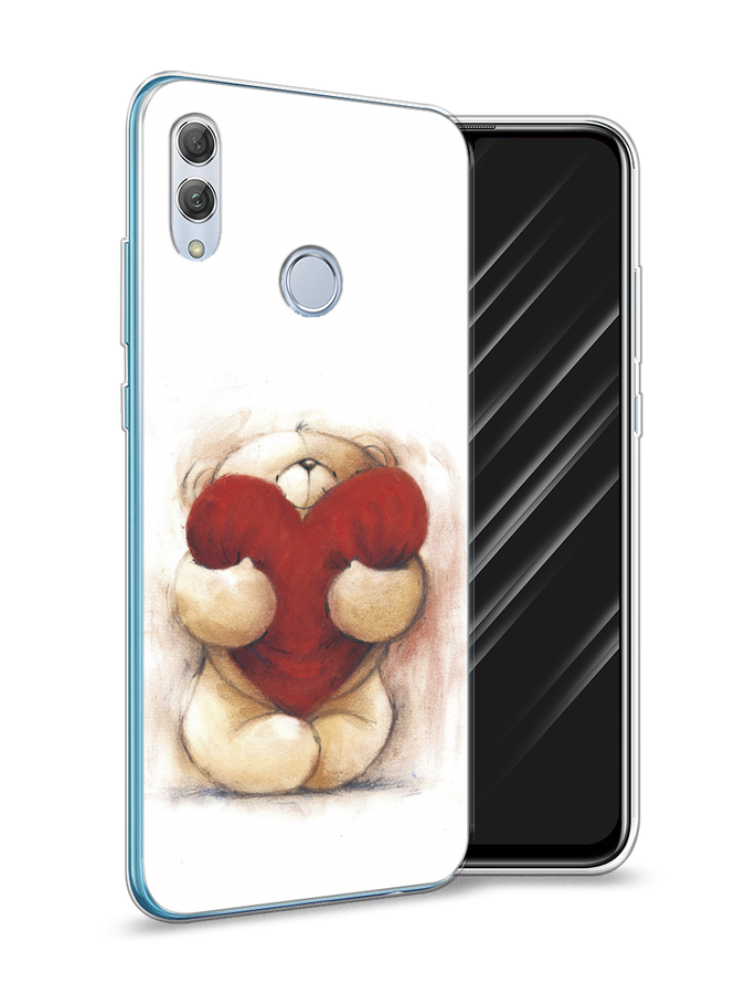 

Чехол Awog на Huawei P Smart 2019 "Мишка с сердцем 1", Белый;красный;бежевый, 67250-6