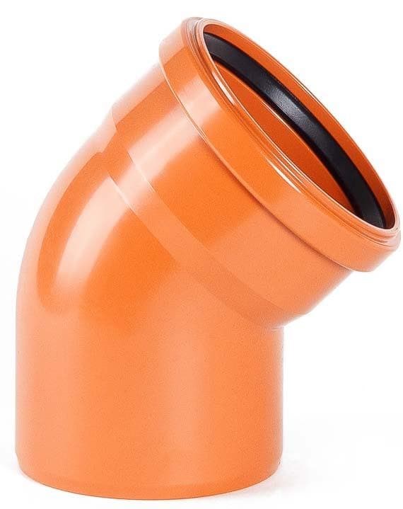 фото Millennium отвод канализационный d110x30гр., цвет оранжевый