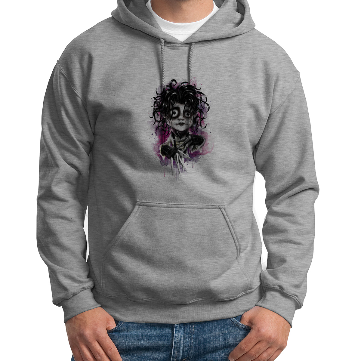 

Худи унисекс CoolPodarok Графика Страшилка серое 52 RU, 2S015568