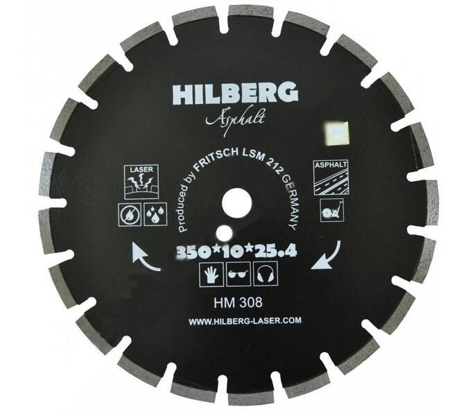 фото Hilberg диск алмазный hilberg 350x10x25.4 по асфальту hm308