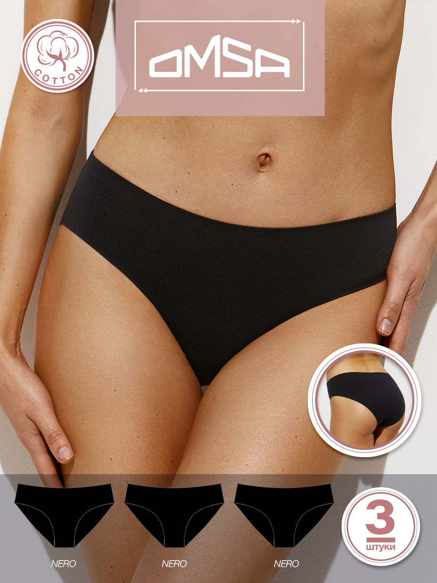 

Комплект трусов женских Omsa 2214B Invisible Slip черных M 3 шт., Черный, 2214B Invisible Slip