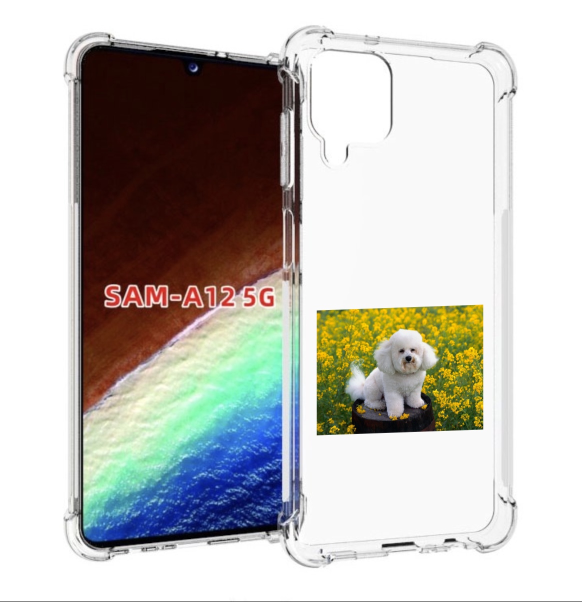 

Чехол MyPads пудель белыи для Samsung Galaxy A12 (SM-A125F) 2020/21/A12 Nacho SM-A127F, Прозрачный, Tocco