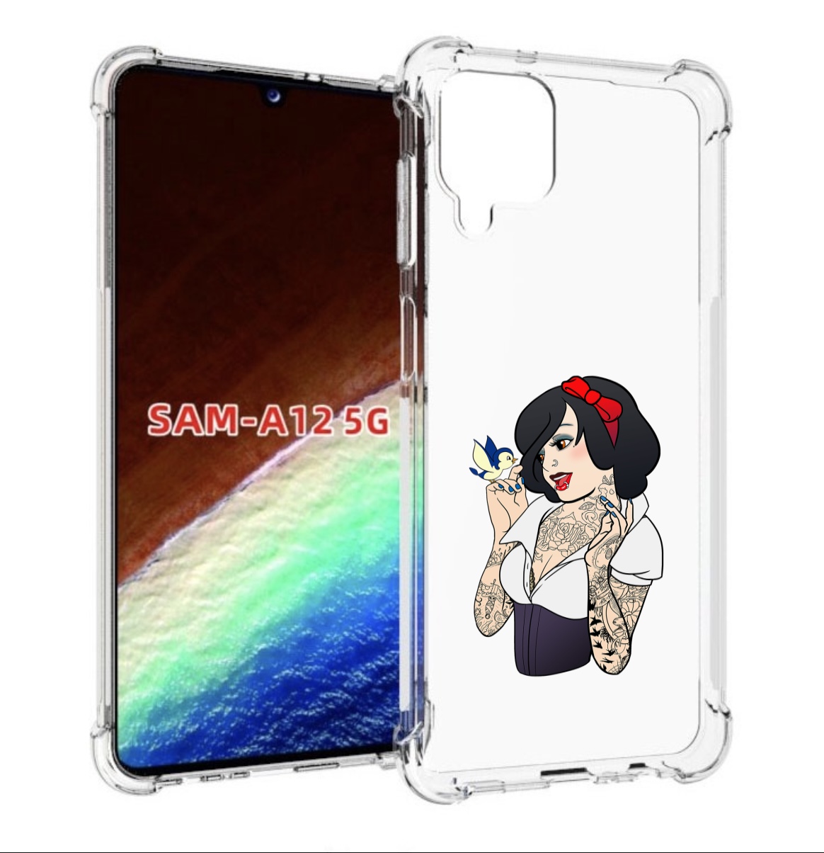 

Чехол MyPads принцесса-тату женский для Samsung Galaxy A12 (SM-A125F) 2020/21, Прозрачный, Tocco