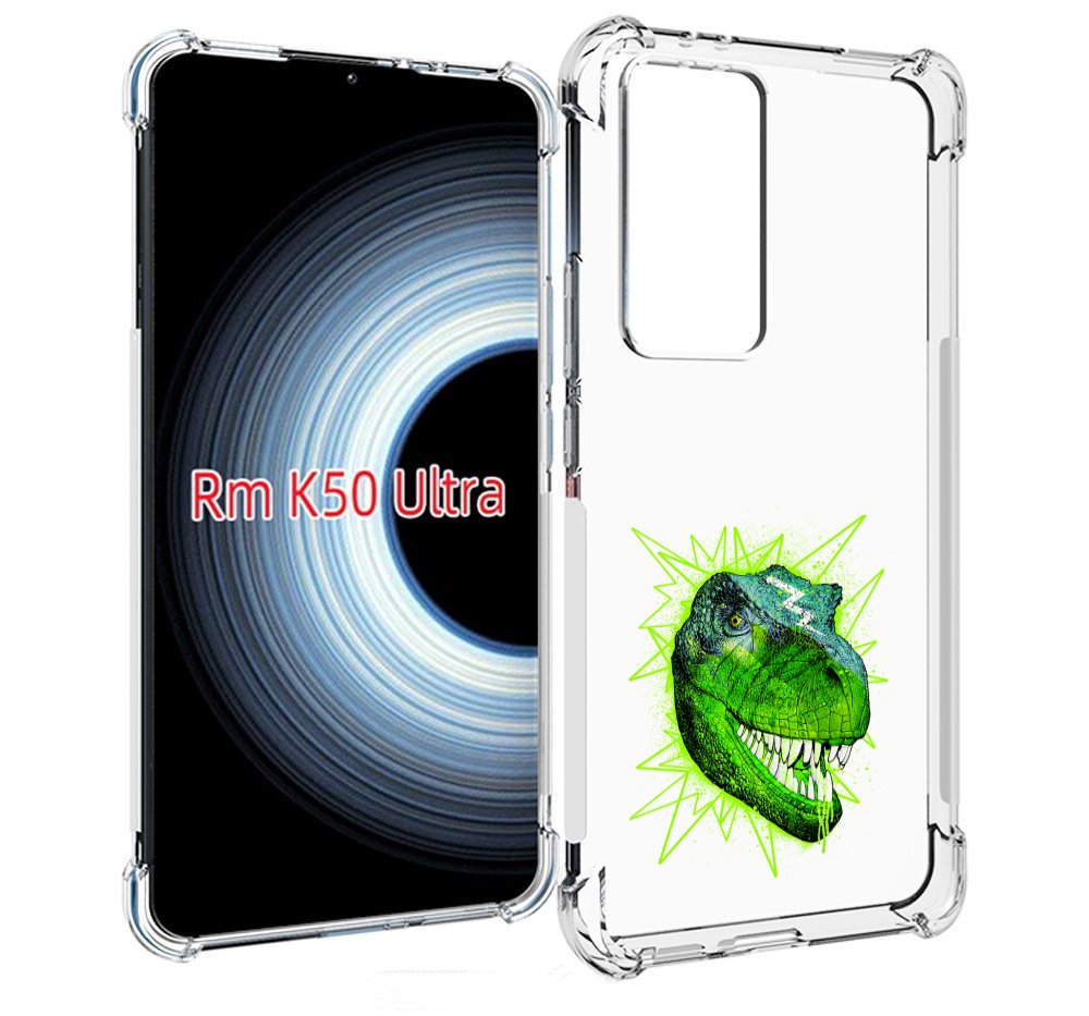 Чехол MyPads зеленый динозавр для Xiaomi 12T / Redmi K50 Ultra