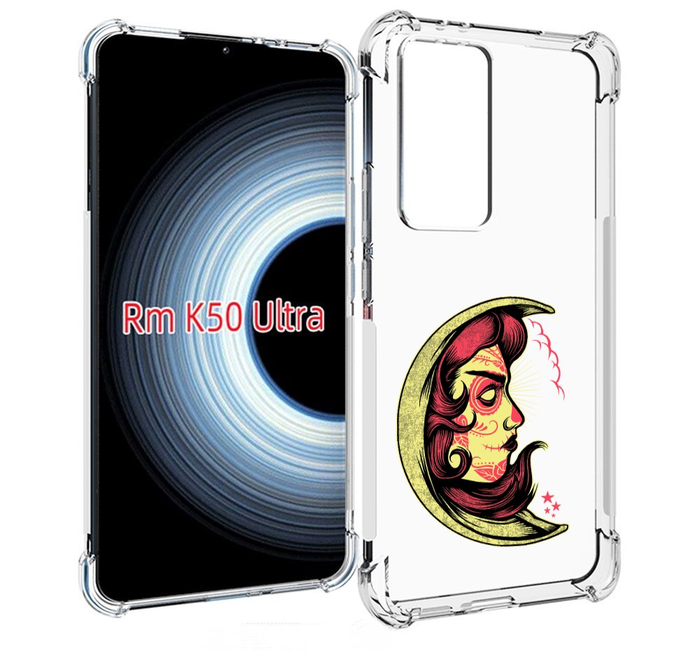 

Чехол MyPads желтый полумесяц с лицом девушки для Xiaomi 12T / Redmi K50 Ultra, Прозрачный, Tocco