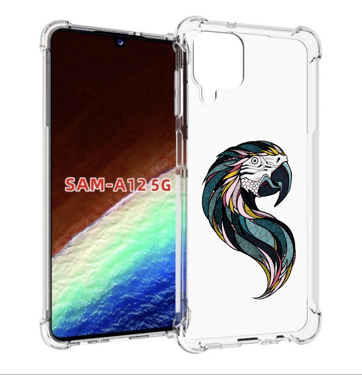

Чехол MyPads полупопугай для Samsung Galaxy A12 (SM-A125F) 2020/21/A12 Nacho SM-A127F, Прозрачный, Tocco