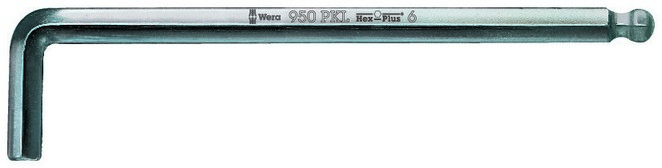 950 PKL Г-образный ключ, хромированный, с шаром, 6 x 180 мм кованый г образный баллонный ключ redmark