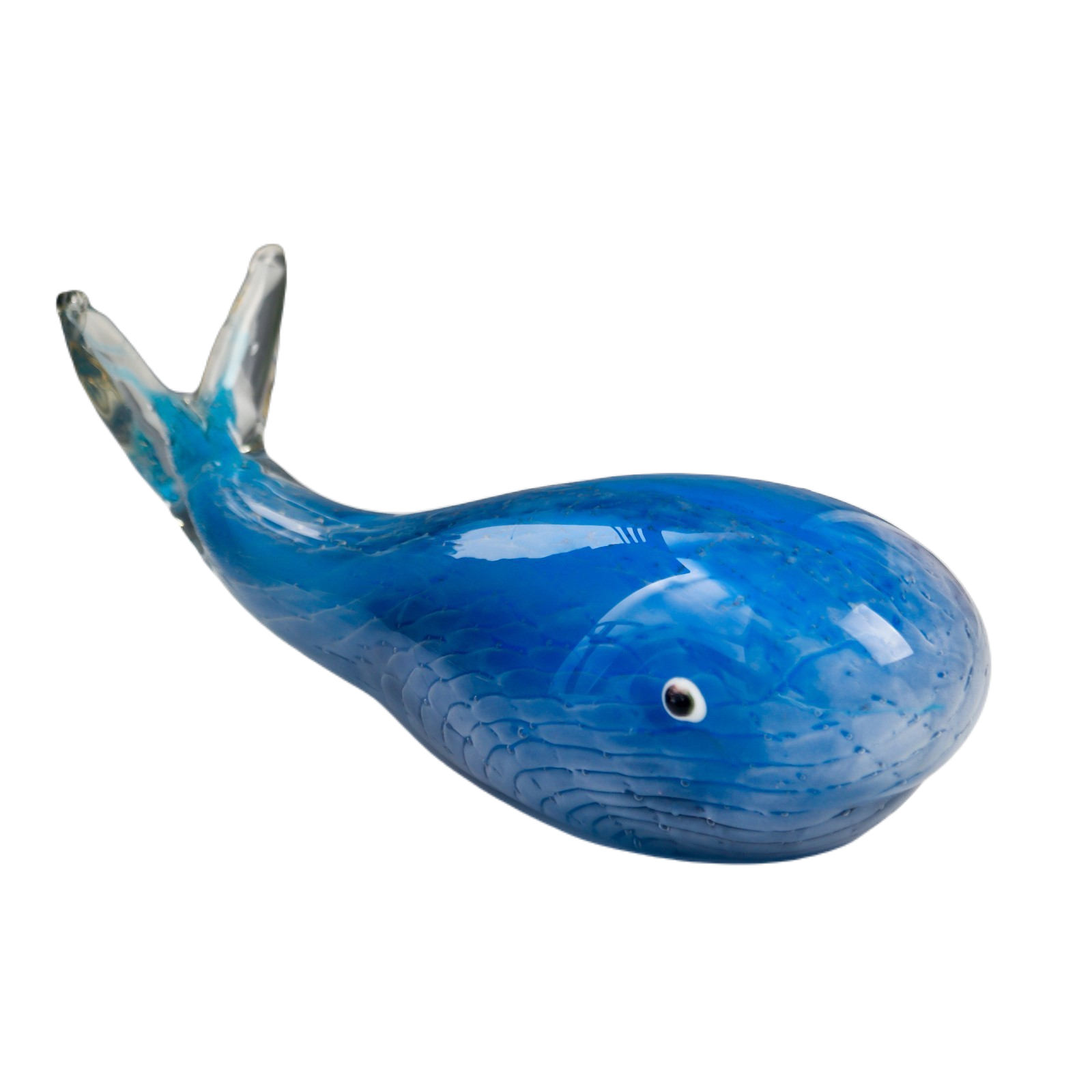 

Сувенир стекло Голубой кит под муранское стекло 9х7х20 см