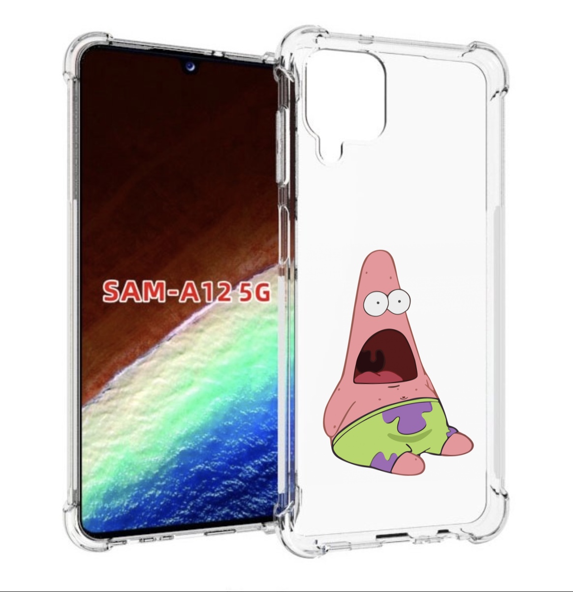 

Чехол MyPads патрик-в-шоке детский для Samsung Galaxy A12 (SM-A125F) 2020/21, Прозрачный, Tocco