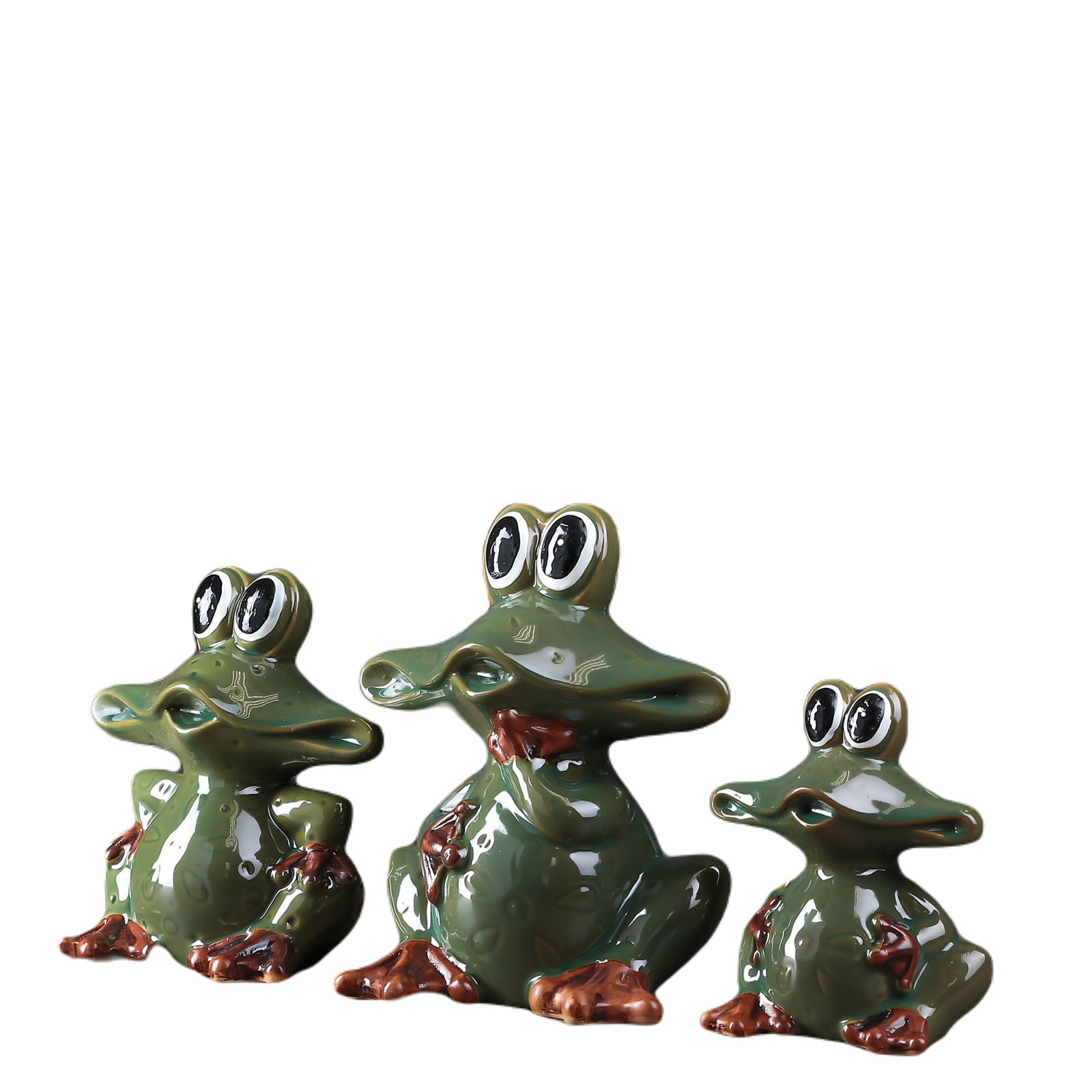 

Сувенир керамика Лягушата набор 3 шт 16х13х9 см, Разноцветный