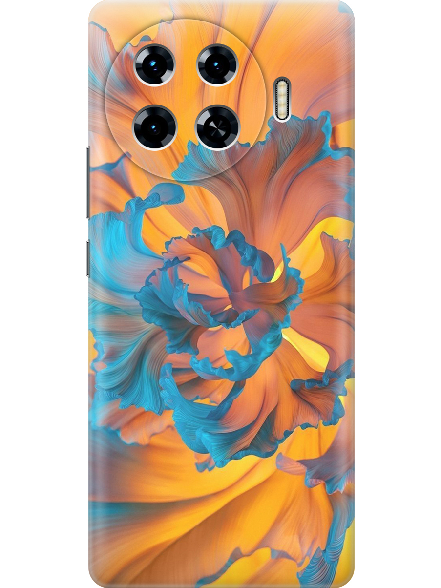 

Силиконовый чехол на Tecno Spark 20 Pro+ с принтом "Желто-голубой цветок", Прозрачный;голубой;желтый, 783985022