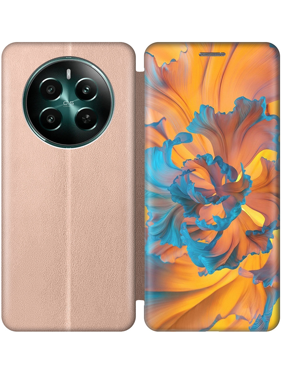 

Чехол-книжка на Realme 12+ 5g / Narzo 70 Pro 5g с принтом "Желто-голубой цветок" золотой, Золотистый;голубой;желтый, 783983222