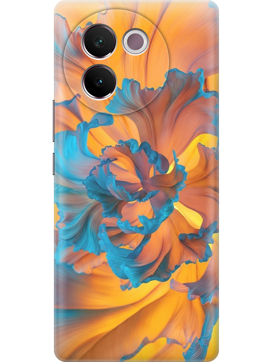 

Силиконовый чехол на Vivo V30e с принтом "Желто-голубой цветок", Прозрачный;голубой;желтый, 783986222