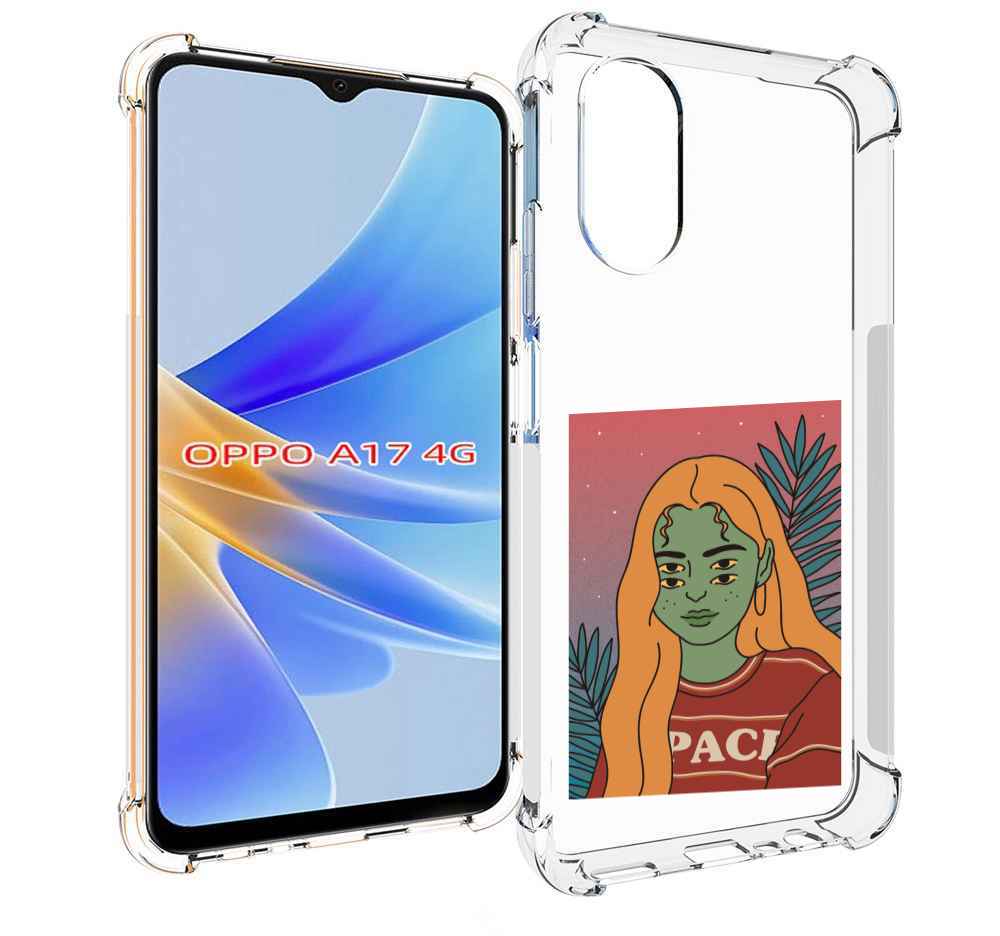 

Чехол MyPads четырехглазая девушка женский для OPPO A17, Прозрачный, Tocco