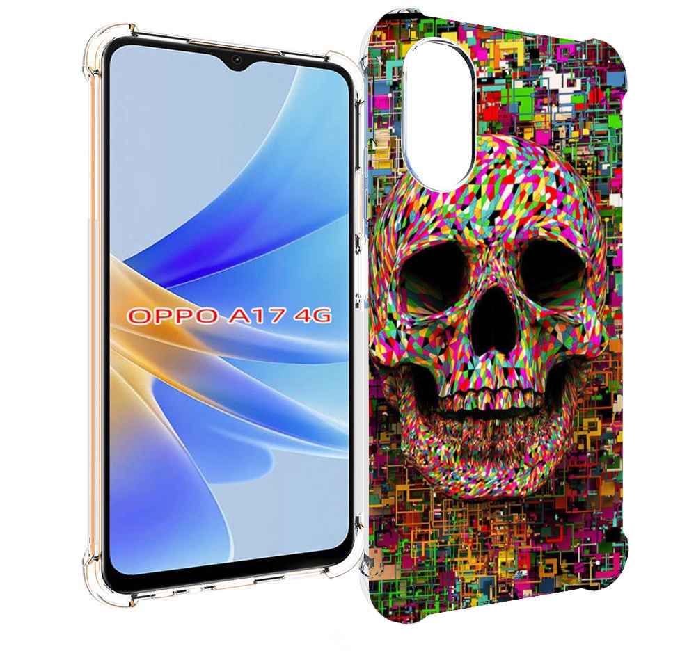 

Чехол MyPads череп красочные цвета для OPPO A17, Прозрачный, Tocco