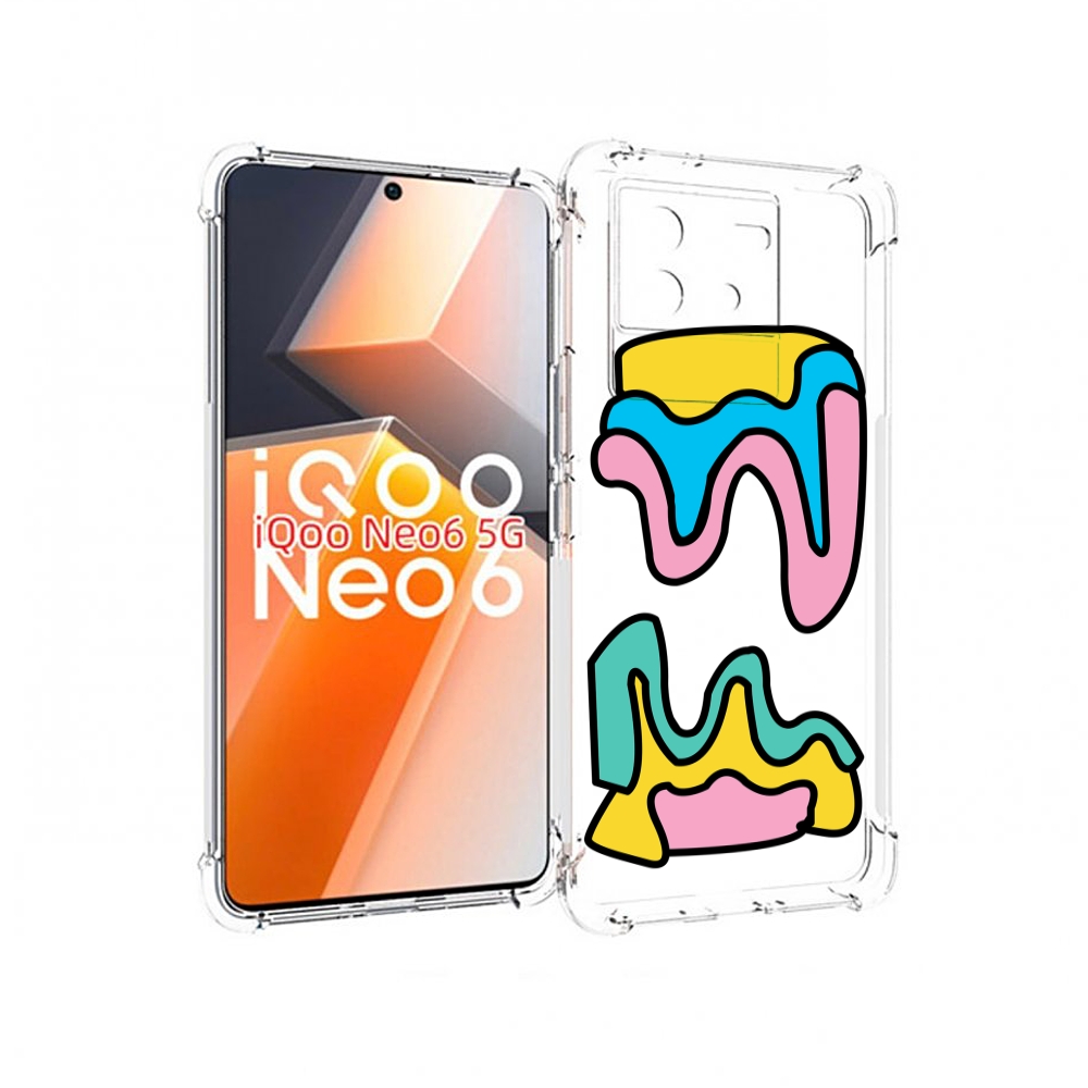 

Чехол MyPads вытекающая-абстракция для Vivo iQoo Neo 6 5G, Прозрачный, Tocco